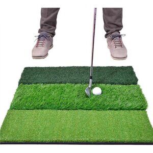 GoSports Tri-Turf XL Golf Practice Hitting Mat - Huge 24 Inch x 24 Inch for